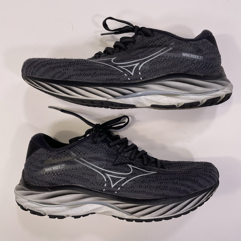 Mizuno Wave Rider 27 Shoes Womens Size 8.5 Black Mesh Athletic Running Sneakers